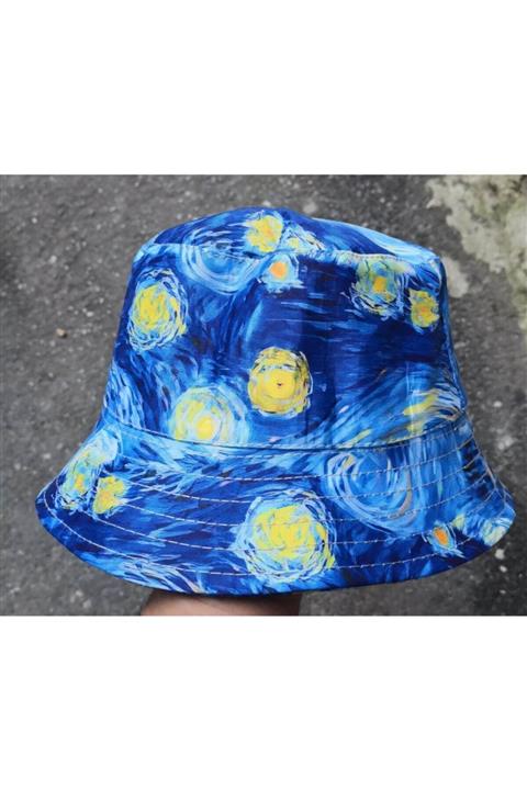 Fugusugu Starry Nights Yıldızlı Geceler Baskılı Balıkçı Şapka