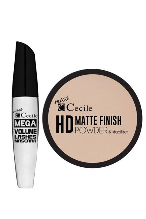 Cecile Miss Matte Powder 06 Light Beige+mega Volume Maskara