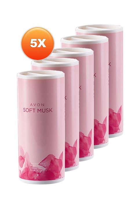 AVON Soft Musk Pırıltılı Vücut Pudrası 40 gr. Beşli Set