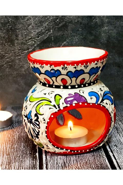 Otogar Çini El Yapımı Seramik Çini Mumluk Buhurdanlık