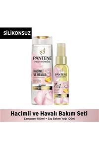 Pantene Silikonsuz Şampuan ve Biotinli Hint Yağı (Şampuan Biotin ve Gül Suyu 400ml+Hint Yağı 100ml)