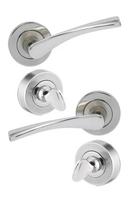 OEM Ekvator Elif Bravo Rozetli Wc Kapı Kolu ( 1 Takım Arkalı Önlü )