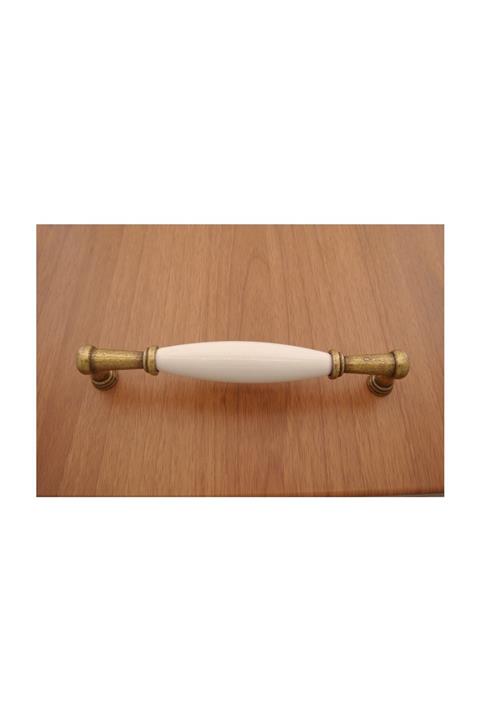 Azimkar Hırdavat Porselen Kulp Arte Antik Sarı Düz Dolap Çekmece Vestiyer 160 MM