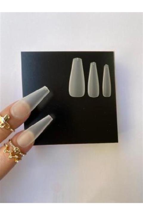 sybelle 20 Adet Şeffaf Mat Balerin Takma Tırnak No1