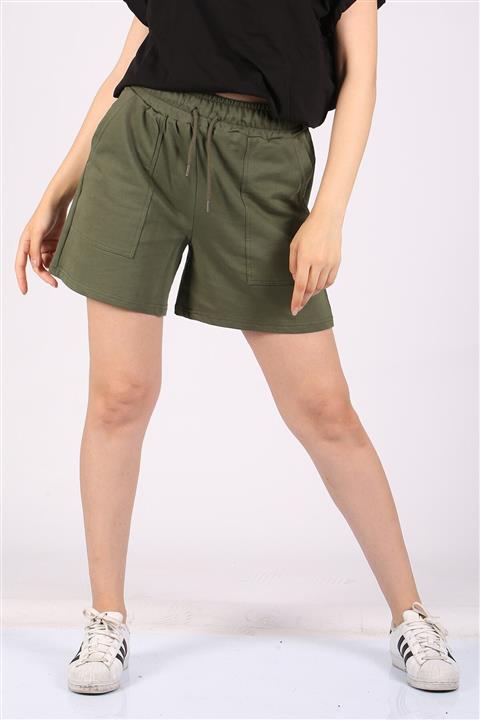 Madmext Mad Girls Haki Şort Mg1185