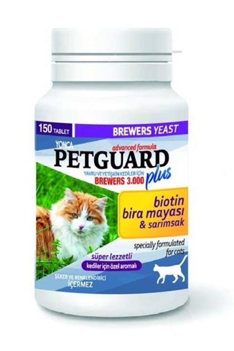 Petguard Kediler Için Biotin Ve Sarımsaklı Bira Mayası Tableti 150 Adet