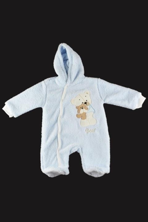 easybaby clothing Erkek Bebek Mavi Yumuşak Peluş Tulum