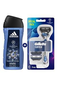 Gillette Proglide Tıraş Makinesi 4 Yedekli + Adidas Duş Jeli 250 Ml