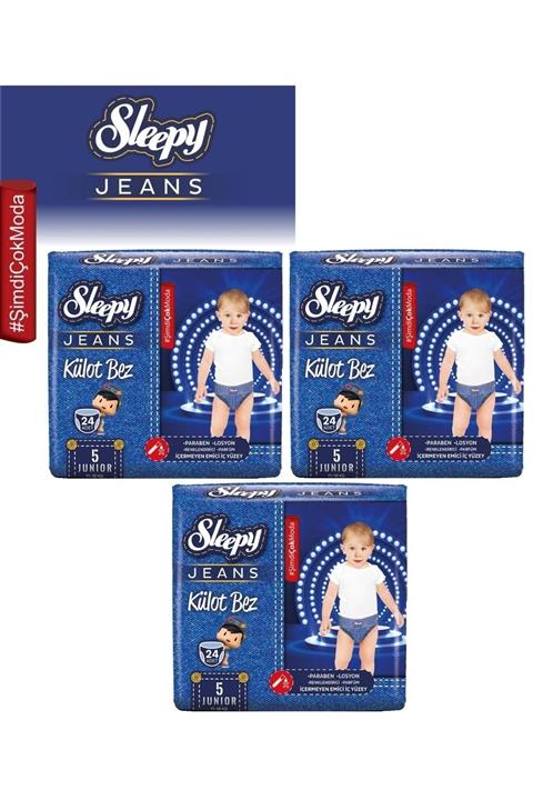 Sleepy Külot Bebek Bezi Jeans Jumbo Beden:5 11-18 kg Junior 72 Adet