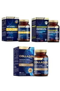 Nutraxin Beta Glukan İçerikli 5 In 1 Immuns 60 Tablet Vitamin Max C-d-zınc Hidrolize Kolajen İçeren 30 Tablet