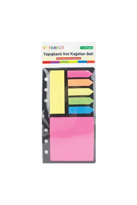 Parrot Yapışkanlı Not Kağıdı Seti 7 X 25 Sayfa