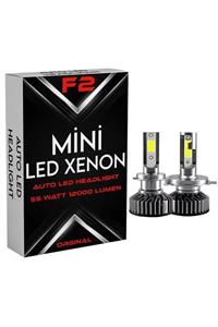 F2 Orjinal Beyaz Renk Mini Led Zenon H11 Led Xenon 55w 12000lm Far Ampülü Şimşek Etkili