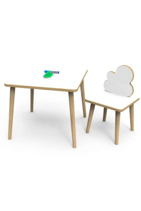 webjet Beyaz Çocuk Sandalye Takımı 1+1