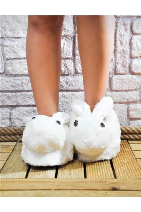 Mybutigoo Kadın Beyaz Tavşanlı Panduf