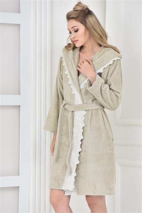 Ecocotton Kadın Bej Belinda %100 Org Bornoz M