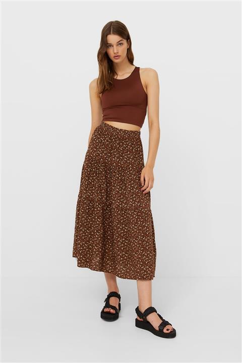 Stradivarius Kadın Çiçekli Uzun Etek