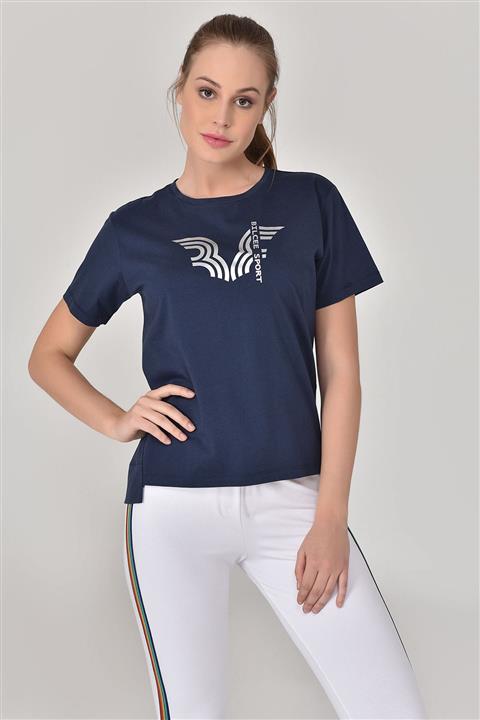 bilcee Lacivert Kadın T-Shirt GS-8623