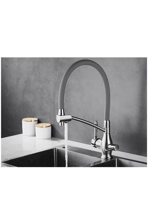 OEM Mutfak Evye Bataryası Dual Flow Su Arıtma Çıkışlı Fiskiyeli Yeni Nikel 5 Yıl Garantili