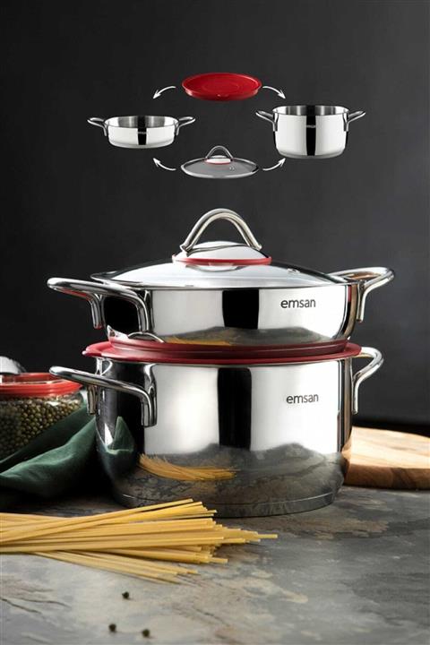 Emsan Easy Life 4 Parça Çelik Tencere Seti 18 cm