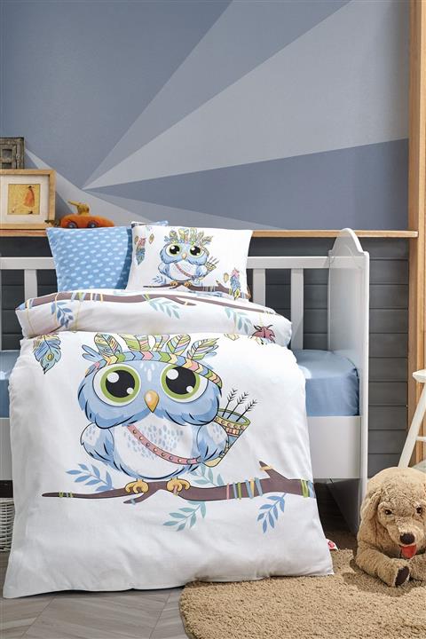 Cotton Box Bebek Nevresim Takımı Owl Mavi