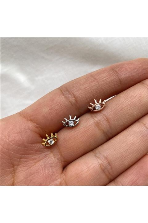 Fi Season Beyaz Taşlı Göz Piercing | 925 Gümüş