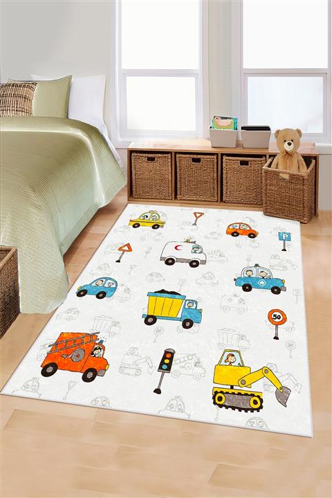 Jungle Halı Arabalı Jp101 Çocuk Odası Halısı