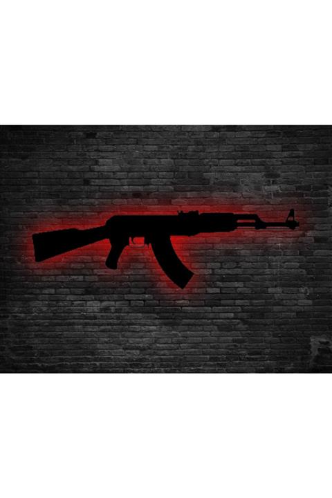 Prodizayn Tasarım Ak-47 Ledli Ahşap Tablo