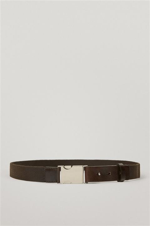 Massimo Dutti Kadın Kumaş Ve Deri Kontrast Kemer 06100620