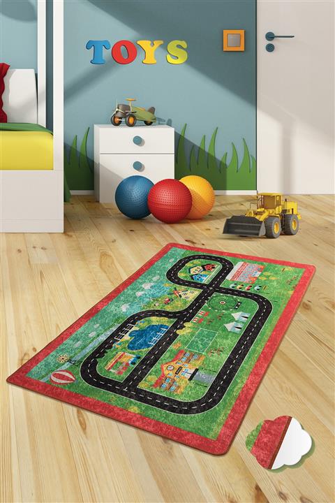 Dolce Tocco Modern Tasarım Dt2702 Bebek Çocuk Kreş Oyun Halısı Leke Tutmayan Yıkanabilir Kaymaz Taban