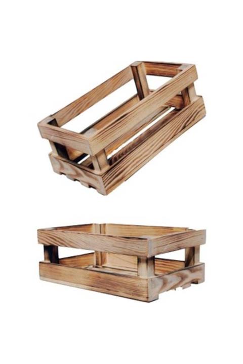 DEMBEY AHŞAP ATÖLYE Ahşap Kasa Raf Çiçeklik Renkli Mini Kasa Yanık 1 Adet