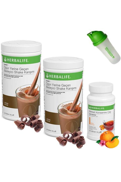 Herbalife Shake Çikolata 2 Çay Şeftali Shaker