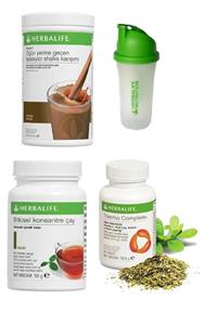 Herbalife Set Çikolata Shake50 gr Klasik Çay veThermo Complete ve Shaker