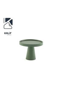 KALİF SAKSI Kalif Design Hafif Beton Sehpa (terrazo) Luna (m) 60x45 Yeşil