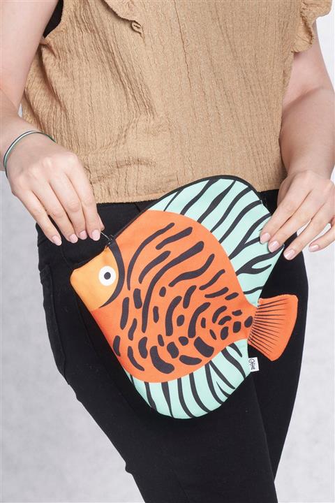 Fish Bone Bags Kaplan Diskus Balığı Makyaj Çantası