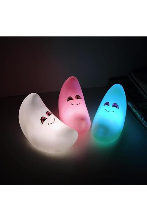 MANKAN Mavi Dekoratif 3d Sevimli Bebek Odası Lambası 14 cm