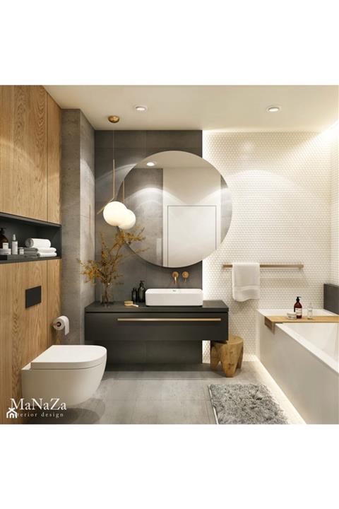 NUUN DEKOR 90cm Modern Banyo Aynası Dekoratif Duvar Aynası