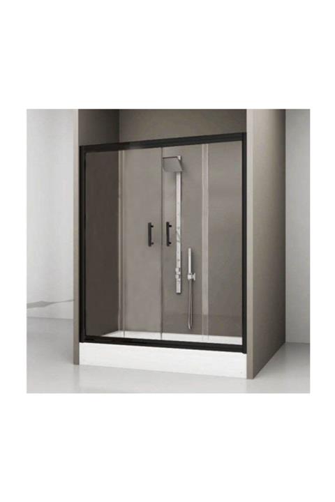 Duşakabincim 137 cm Sürgülü Çift Kapılı Siyah Kabin