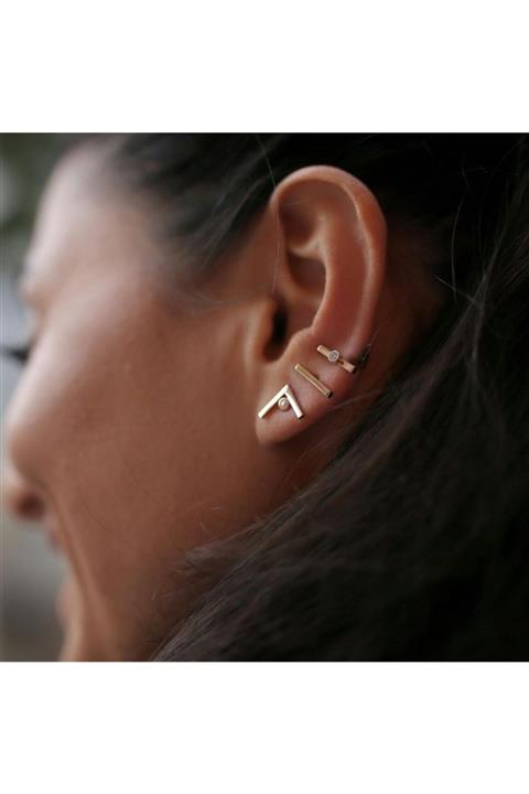 ByGoldenHouse Çizgi Kombin Küpe