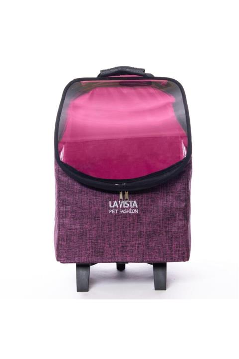 BEBEBEBEK Kedi Köpek Valizi Çekçekli Pembe