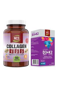 NCS Kollajen Tip 1-2-3 Vitamin C-e 1000 Mg 90 Tablet - Vitamin D3 + K2 Damla 20 Ml