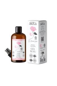 Akita % 100 Doğal Yağı Alınmamış Gül Suyu Cam Şişe 100ml