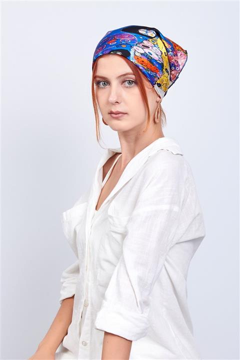 Nomads Felt %100 Ipek Mavi Kare Fular Gustav Klimt The Virgins