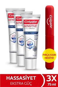 Colgate Hassasiyete Pro Çözüm Ekstra Güç Ekstra Koruma Pro Relief Diş Macunu 75 ml X 3 Adet Fırça