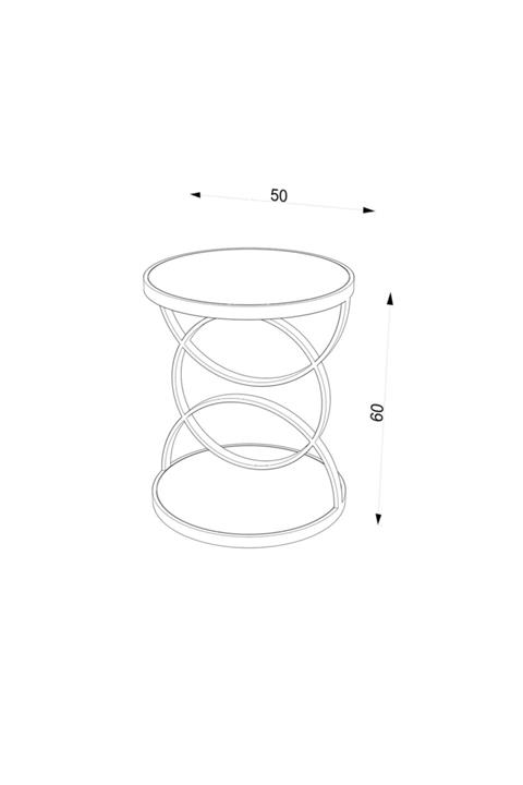 MAKSA Guida Alexandrette Black Satine Paslanmaz Yan Sehpa