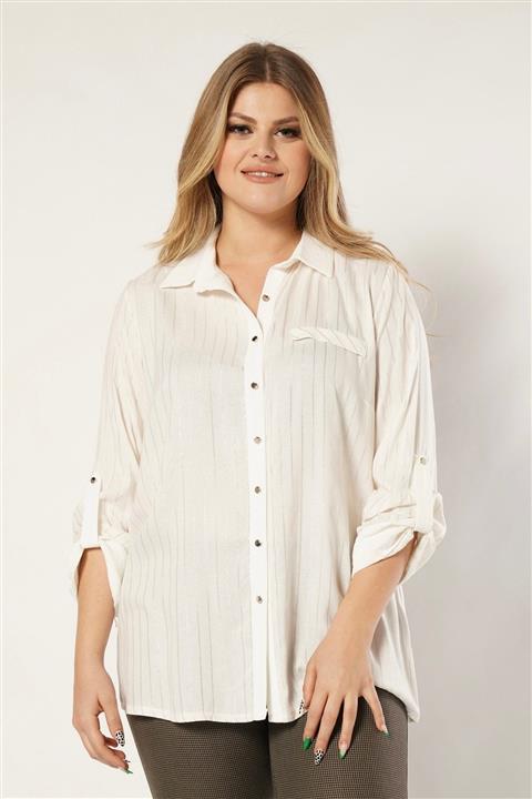 Nelly Büyük Beden Beyaz Gömlek