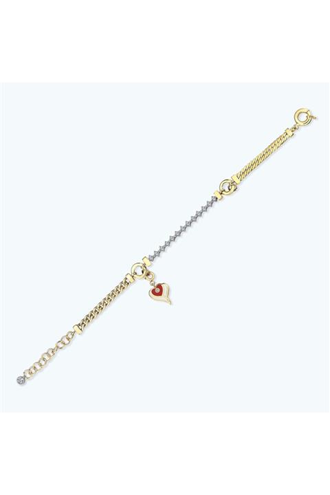 Altınbaş Altın Zincir Kalp Bileklik