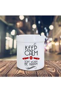 Asilmeydan Keep Calm Motivasyon Yazı Baskılı Küllük Seramik Kül Tablası-58