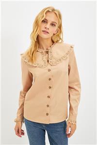 TRENDYOLMİLLA Camel Yaka Detaylı Gömlek TWOAW22GO0144