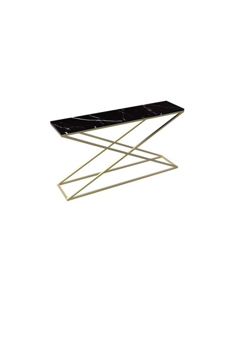 MAKSA Alexandrette Black Satine Pirinç Konsol 150 cm