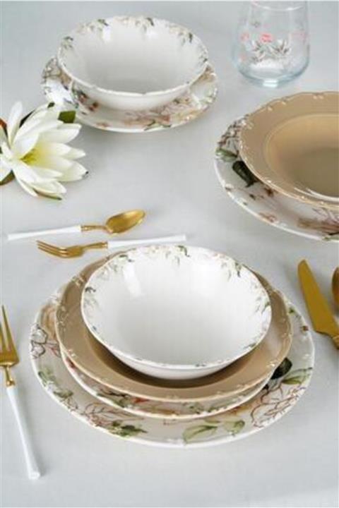 ACAR Frezya 24 Parça Porselen Yemek Takımı